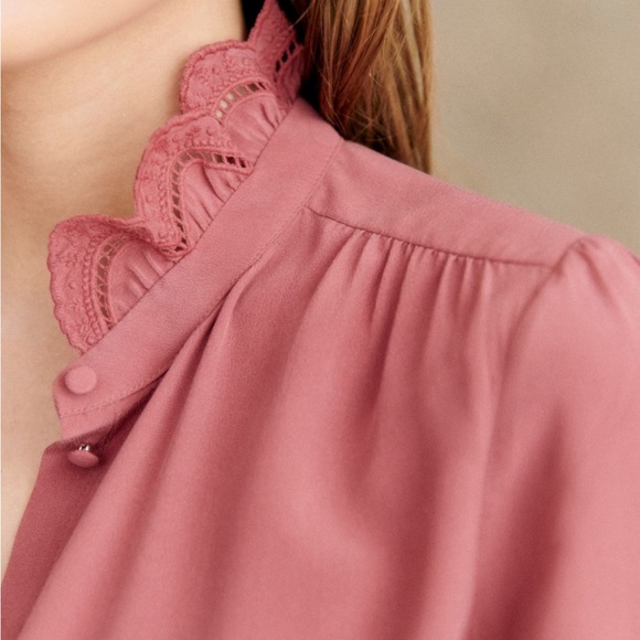 Sezane Chlo Shirt, Rosewood, US 4/FR 36 - Picture 4 of 16